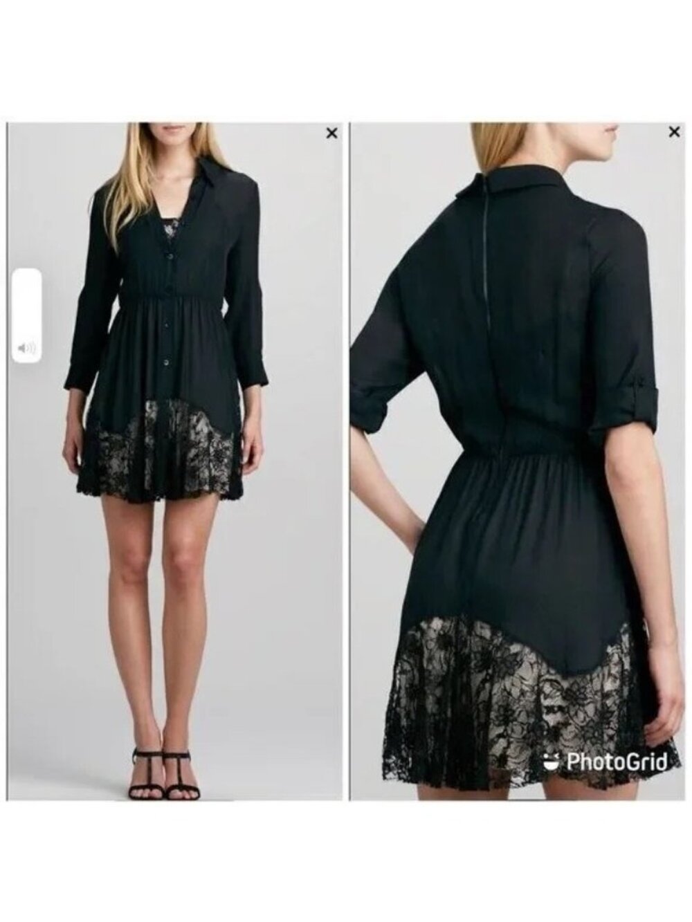 Alice + Olivia Raquel Button Down Shirt Dress 100% Silk Womens sz M Medium